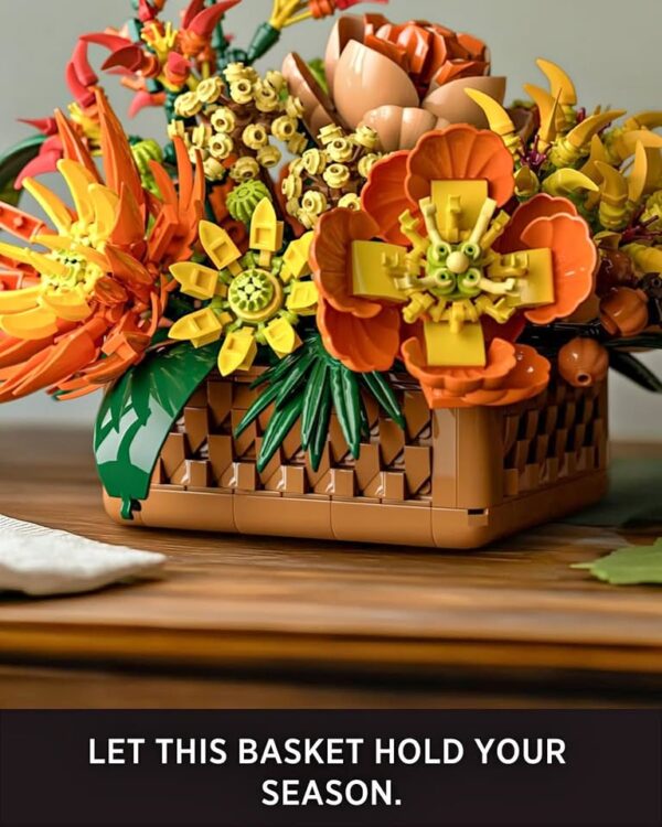 Nifeliz Floral Basket Building Set for Adults, Fall-Inspired Flower Arrangement Decor Kit - Image 3