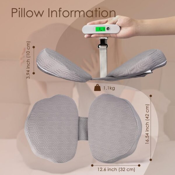 Chilling Home 2-in-1 Memory Foam Maternity Pillow, Pregnancy Body Pillow for Sleeping, Grey - Image 2