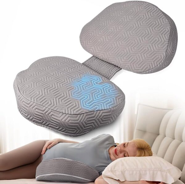 Chilling Home 2-in-1 Memory Foam Maternity Pillow, Pregnancy Body Pillow for Sleeping, Grey
